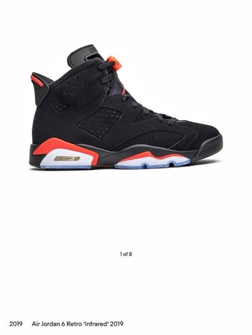Jordan Air Jordan 6 Retro 'Infrared' 2019 Black & Red US 8
